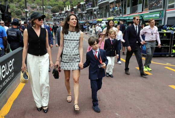 Juliette Maillot, Charlotte Casiraghi et son fils Raphaël Elmaleh lors du Grand Prix de Monaco 2022 de F1, à Monaco, le 29 mai 2022. © Jean-François Ottonello/Nice Matin/Bestimage 