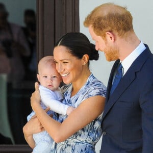 Le prince Harry, duc de Sussex, et Meghan Markle, duchesse de Sussex, avec leur fils Archie ont rencontré l'archevêque Desmond Tutu et sa femme à Cape Town, Afrique du Sud.