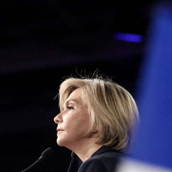 Meeting de Valérie Pécresse, présidente de la région Île-de-France et candidate des Républicains (LR) pour la présidentielle 2022, Porte de Versailles, à Paris, France, le 3 avril 2022