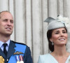 Le prince William, duc de Cambridge, Kate Catherine Middleton, duchesse de Cambridge - La famille royale d'Angleterre lors de la parade aérienne de la RAF pour le centième anniversaire au palais de Buckingham à Londres. Le 10 juillet 2018 