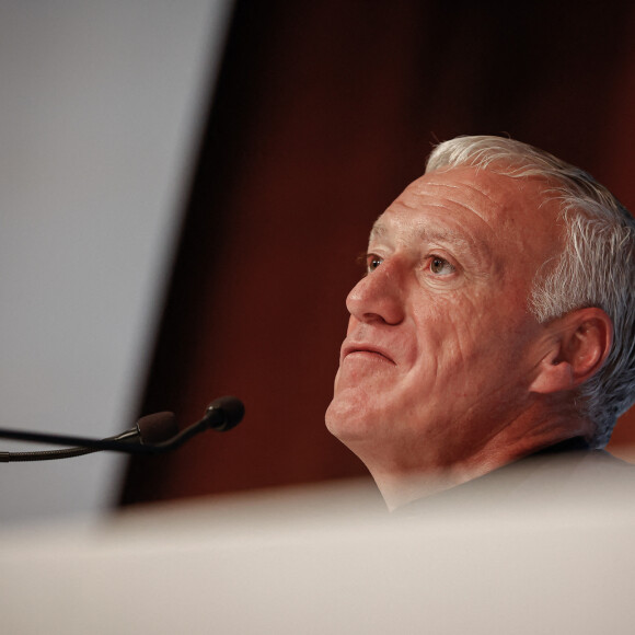 Conférence de presse du sélectionneur de l'équipe de France, Didier Deschamps à Paris, France, le 19 mai 2022. © Aurelien Morissard/Panoramic/Bestimage