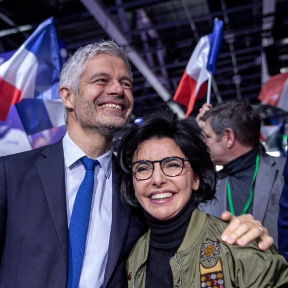 Laurent Wauquiez, Rachida Dati - Meeting de Valérie Pécresse, présidente de la région Île-de-France et candidate des Républicains (LR) pour la présidentielle 2022, Porte de Versailles à Paris, France, le 3 avril 2022. © Aurelien Morissard/Panoramic/Bestimage 