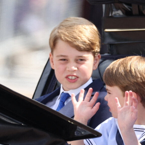 Le prince George, la princesse Charlotte et le prince Louis célèbrent le Jubilé de platine d'Elizabeth II. Londres. Le 2 juin 2022. @ Stephen Lock/i-Images/ABACAPRESS.COM