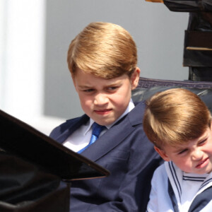 Le prince George, la princesse Charlotte et le prince Louis célèbrent le Jubilé de platine d'Elizabeth II. Londres. Le 2 juin 2022. @ Stephen Lock/i-Images/ABACAPRESS.COM