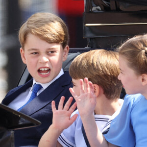 Le prince George, la princesse Charlotte et le prince Louis célèbrent le Jubilé de platine d'Elizabeth II. Londres. @ Stephen Lock/i-Images/ABACAPRESS.COM