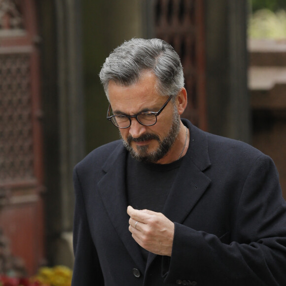 Olivier Minne - Obsèques de Christophe Michel (mari de JL Romero) au crématorium du cimetière du Père Lachaise à Paris le 6 juin 2018.
