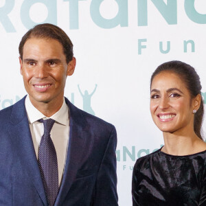 Rafael Nadal et sa femme Xisca Perello - Photocall de la cérémonie du 10ème anniversaire de la fondation Rafael Nadal à Madrid le 18 novembre 2021.