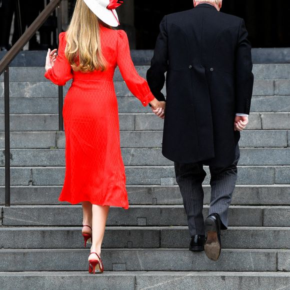 Le Premier ministre britannique Boris Johnson et sa femme Carrie - Les membres de la famille royale et les invités lors de la messe célébrée à la cathédrale Saint-Paul de Londres, dans le cadre du jubilé de platine (70 ans de règne) de la reine Elisabeth II d'Angleterre. Londres, le 3 juin 2022. 