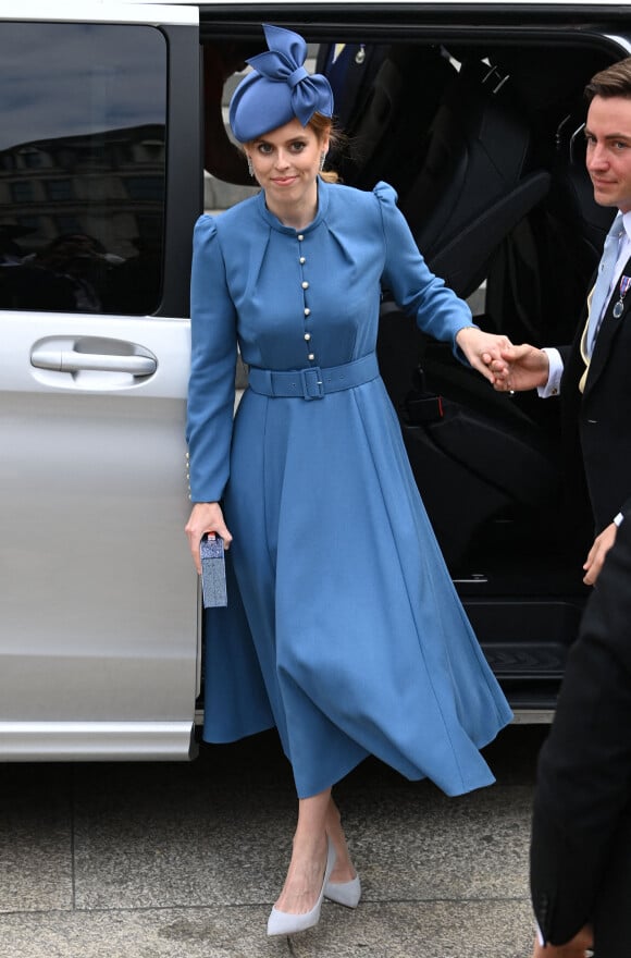 La princesse Beatrice d'York - Les membres de la famille royale et les invités lors de la messe du jubilé, célébrée à la cathédrale Saint-Paul de Londres le 3 juin 2022. 