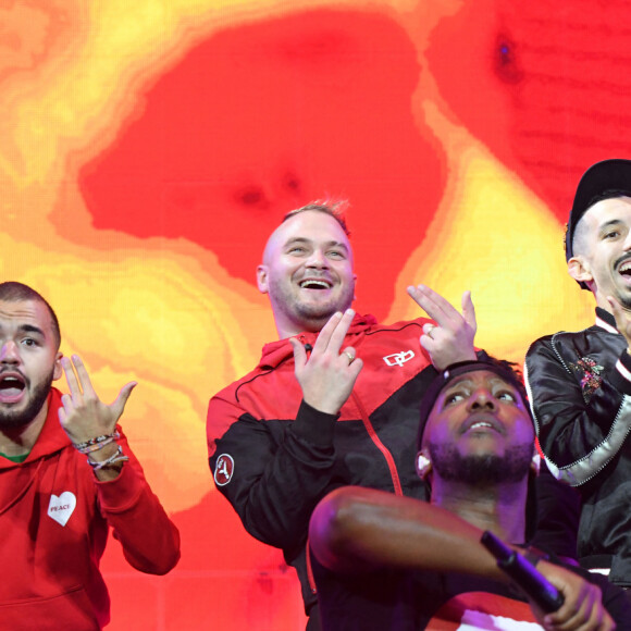 Oli, Jul, Bigflo et Black M en concert au stade Orange Velodrome à Marseille le 11 octobre 2019 dans le cadre de la tournée Phoenix Tour de Soprano. © Bruno Bebert / Bestimage