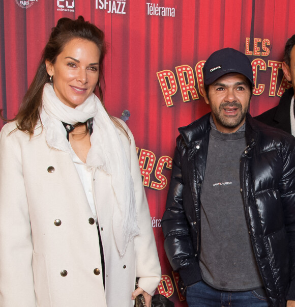 Jamel Debbouze et sa femme Mélissa Theuriau - Soirée de gala à l'occasion de la première de la pièce "Les producteurs" au Théâtre de Paris à Paris. Le 2 décembre 2021 © Christophe Clovis / Bestimage