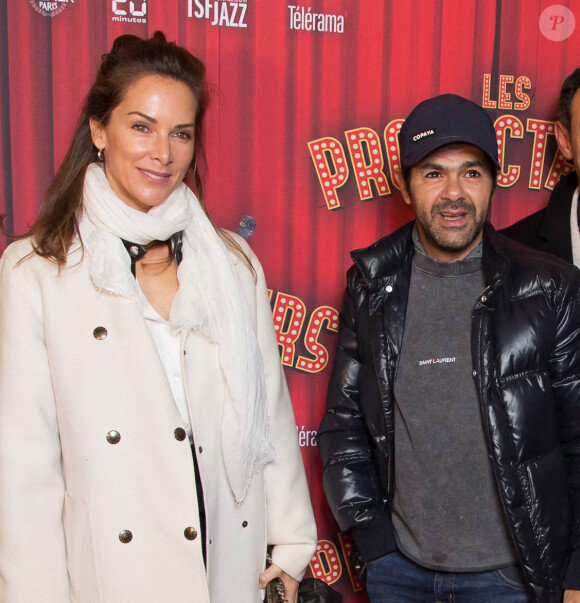 Jamel Debbouze et sa femme Mélissa Theuriau - Soirée de gala à l'occasion de la première de la pièce "Les producteurs" au Théâtre de Paris à Paris. Le 2 décembre 2021 © Christophe Clovis / Bestimage