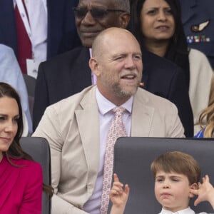 Catherine (Kate) Middleton, duchesse de Cambridge, Le prince Louis de Cambridge, Mike Tindall, Mia Grace Tindall - Jubilé de platine de la reine Elisabeth II d'Angleterre à Bukingham Palace à Londres, le 5 juin 2022. 