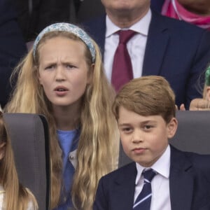 La princesse Charlotte de Cambridge, Le prince George de Cambridge, Savannah Phillips, Lena Elizabeth Tindall - Jubilé de platine de la reine Elisabeth II d'Angleterre à Bukingham Palace à Londres, le 5 juin 2022. 