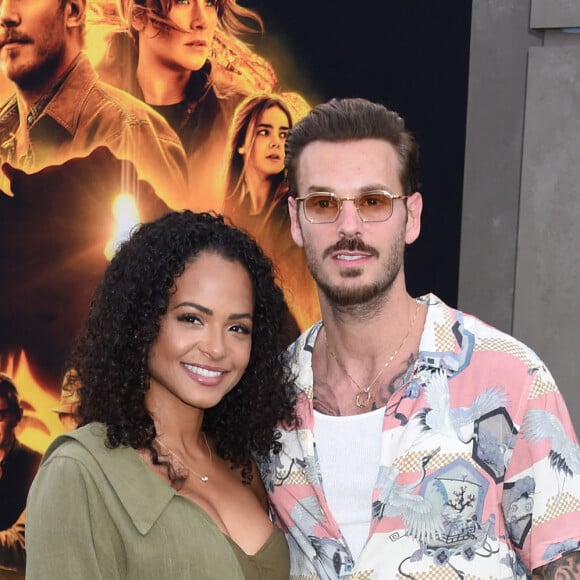 Christina Milian et boyfriend Matt Pokora à la première du film "Jurassic World Dominion" à Los Angeles, le 6 juin 2022. 