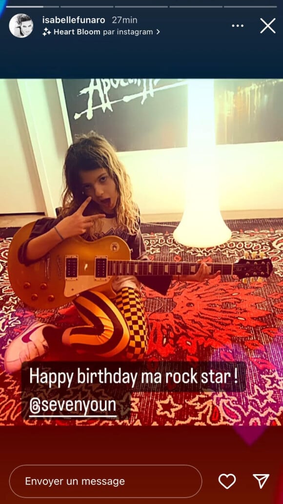 Isabelle Funaro souhaite un joyeux anniversaire à sa fille Seven. Instagram. Le 7 juin 2022.