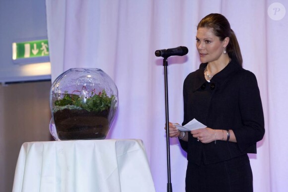 Victoria de Suède inaugure le Centre d'Innovation de Djurgarden, à Stockholm, le 2 février 2010