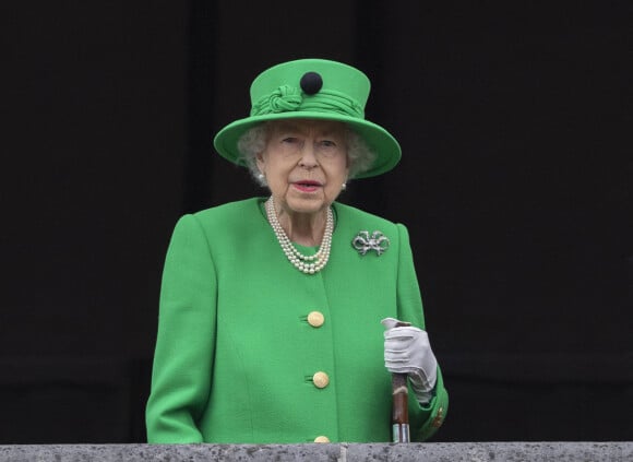 La reine Elisabeth II d'Angleterre - Jubilé de platine de la reine Elisabeth II d'Angleterre à Bukingham Palace à Londres, le 5 juin 2022. 