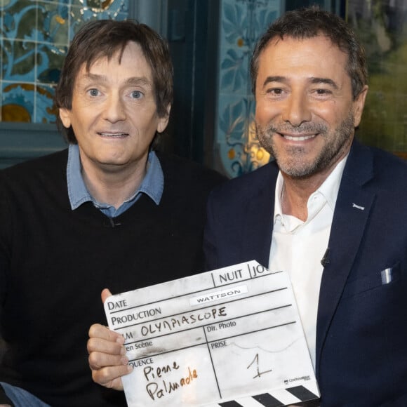 Exclusif - Pierre Palmade, Bernard Montiel - Enregistrement de l'émission "Olympiascope", présentée par B.Montiel et diffusée en prime sur Olympia TV, une chaîne du groupe Canal+ et en replay sur myCANAL. © Jack Tribeca / Bestimage