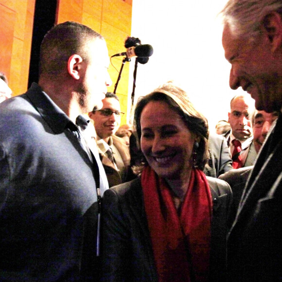 Ségolène Royal et Dominique de Villepin après un débat organisé par Marianne et Libération à Grenoble le 28 janvier 2011