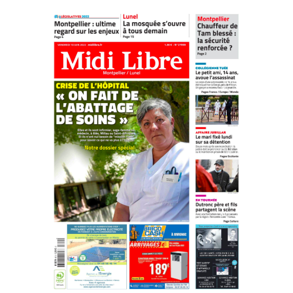 Couverture de Midi Libre de ce vendredi 10 juin