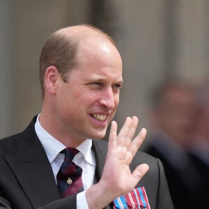 Le prince William, duc de Cambridge, et Catherine (Kate) Middleton, duchesse de Cambridge - Les membres de la famille royale et les invités à la sortie de la messe du jubilé, célébrée à la cathédrale Saint-Paul de Londres, Royaume Uni, le 3 juin 2022. 