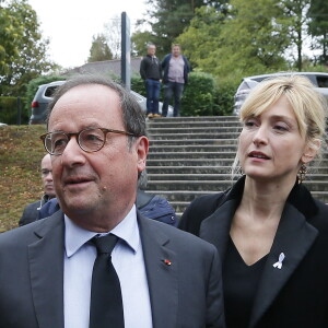 François Hollande et sa compagne Julie Gayet - Claude Chirac, son mari Frédéric Salat-Baroux et son fils Martin Rey-Chirac se sont rendus au musée du président Jacques Chirac de Sarran en Corrèze le 5 octobre 2019.