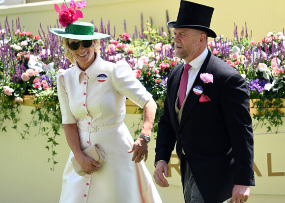 Zara Phillips (Zara Tindall) et son mari Mike Tindall lors du troisième jour "Ladies Day" de la Royal Ascot 2022 à l'hippodrome d'Ascot dans le Berkshire, Royaume Uni, le 16 juin 2022.  Royal Ascot 2022 Ladies Day held at Ascot Racecourse, Ascot, Berkshire, Uk on June 16, 2022. 