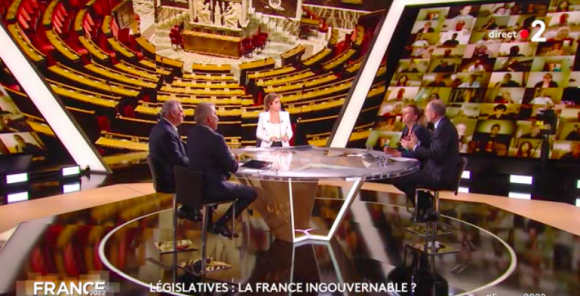 Image de l'émission France 2022 consacrée au deuxième tour des élections législatives, diffusée le 16 juin 2022