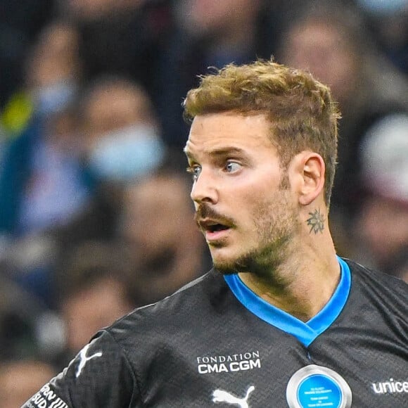 M. Pokora (Matt Pokora) - Match des héros entre l'équipe OM Legends et l'équipe UNICEF au stade Orange Velodrome à Marseille le 13 octobre 2021. © Jean-René Santini/Bestimage 