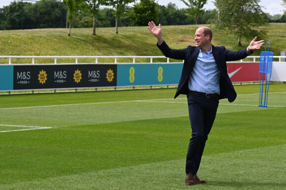 Visite du prince William, duc de Cambridge, à St George's Park à Burton-on-Trent, Royaume Uni, le 15 juin 2022, pour rencontrer l'équipe féminine d'Angleterre avant l'Euro féminin de l'UEFA 2022. 