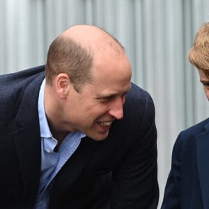 Le prince William, duc de Cambridge, le prince George de Cambridge et la princesse Charlotte de Cambridge en visite au château de Cardiff, Royaume Uni, le 4 juin 2022, à l'occasion du jubilé de platine de la reine d'Angleterre. 