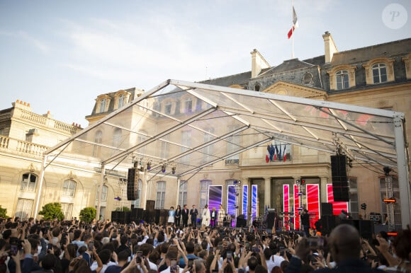Illustration lors de la fête de la musique au palais de l'Elysée à Paris le 21 juin 2022