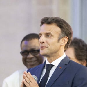 Emmanuel Macron, président de la République lors de la fête de la musique au palais de l'Elysée à Paris le 21 juin 2022