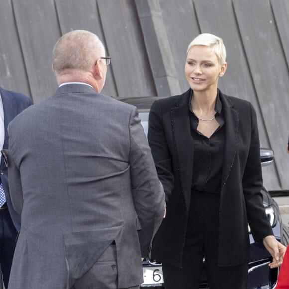 Le prince Haakon de Norvège, le prince Albert II de Monaco, la princesse Charlene, le prince Jacques et la princesse Gabriella - Le prince Albert II de Monaco inaugure l'exposition l’exposition "Sailing the Sea of Science, Scientist and explorer. Prince Albert Ier and the early norwegian exploration of Svalbard " au Fram Museum à Oslo le 22 juin 2022.