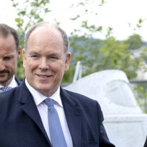 Le prince Albert II de Monaco et la princesse Charlene - Le prince Albert II de Monaco inaugure l'exposition l’exposition "Sailing the Sea of Science, Scientist and explorer. Prince Albert Ier and the early norwegian exploration of Svalbard " au Fram Museum à Oslo le 22 juin 2022.