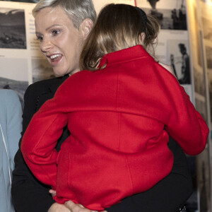 La princesse Charlene de Monaco porte la princesse Gabriella - Le prince Albert II de Monaco inaugure l'exposition l’exposition "Sailing the Sea of Science, Scientist and explorer. Prince Albert Ier and the early norwegian exploration of Svalbard " au Fram Museum à Oslo le 22 juin 2022.