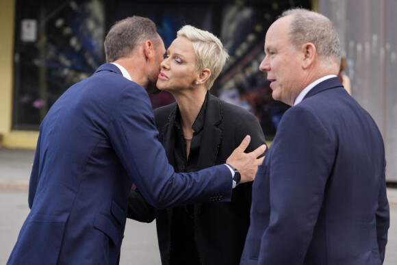 Le prince Haakon de Norvège, la princesse Charlene et le prince Albert II de Monaco - Le prince Albert II de Monaco inaugure l'exposition l’exposition "Sailing the Sea of Science, Scientist and explorer. Prince Albert Ier and the early norwegian exploration of Svalbard " au Fram Museum à Oslo le 22 juin 2022.