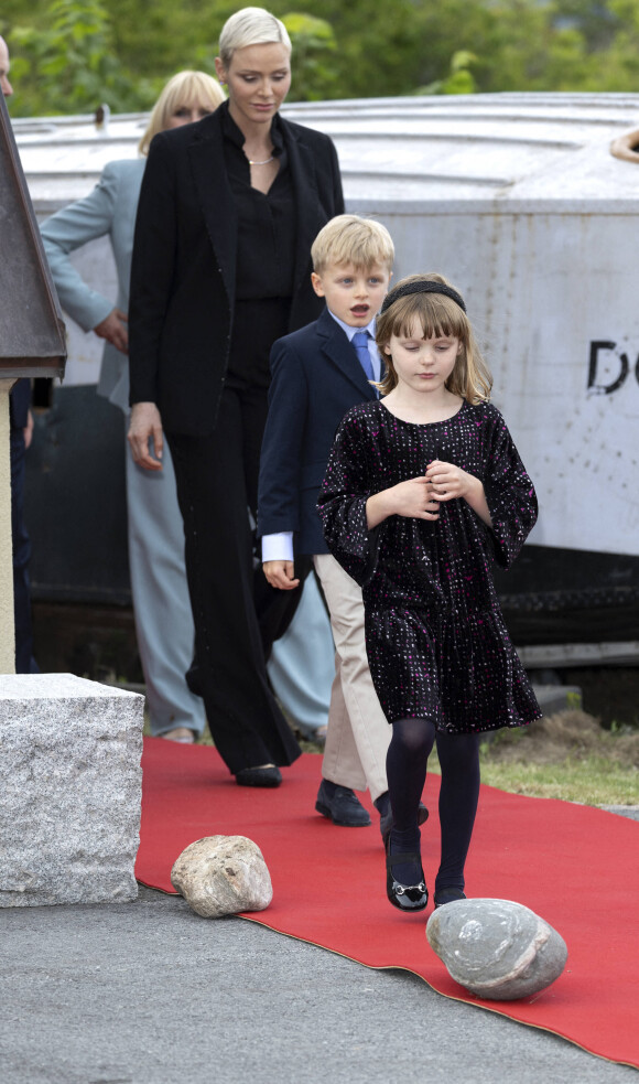 La princesse Charlene de Monaco, le prince Jacques et la princesse Gabriella - Le prince Albert II de Monaco inaugure l'exposition l’exposition "Sailing the Sea of Science, Scientist and explorer. Prince Albert Ier and the early norwegian exploration of Svalbard " au Fram Museum à Oslo le 22 juin 2022.