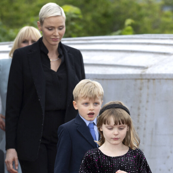 La princesse Charlene de Monaco, le prince Jacques et la princesse Gabriella - Le prince Albert II de Monaco inaugure l'exposition l’exposition "Sailing the Sea of Science, Scientist and explorer. Prince Albert Ier and the early norwegian exploration of Svalbard " au Fram Museum à Oslo le 22 juin 2022.