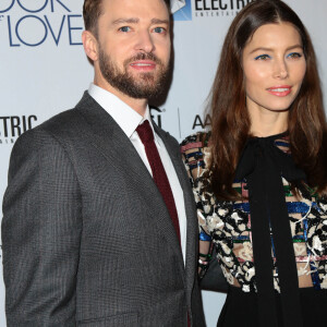 Justin Timberlake et sa femme Jessica Biel lors de la première de ''The Book of Love'' à Los Angeles, le 10 janvier 2017. 