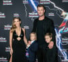 Chris Hemsworth et sa femme Elsa Pataky avec leurs enfants India et Sasha à la première du film "Thor: Love and Thunder" à Syndey, le 27 juin 2022. 