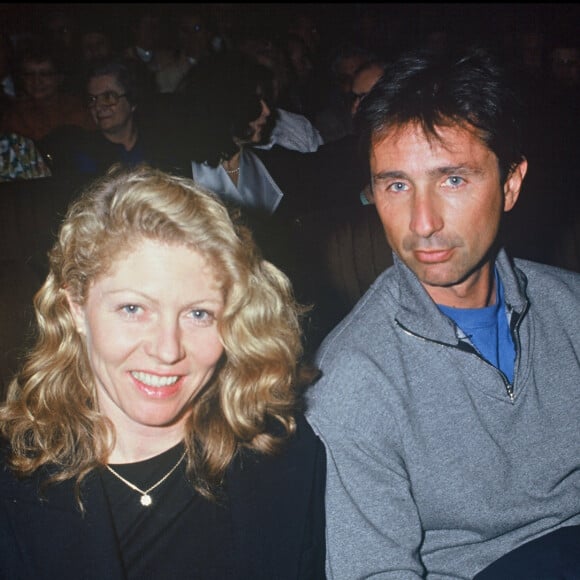 Archives : Thierry Lhermitte et sa femme Hélène lors de la 200e de la plièce de théâtre Plein feux en 1992