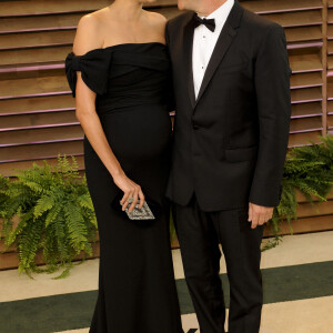 Bruce Willis et sa femme Emma Heming (enceinte) à la soirée Vanity fair après les Oscars 2014 à West Hollywood. Le 2 mars 2014 