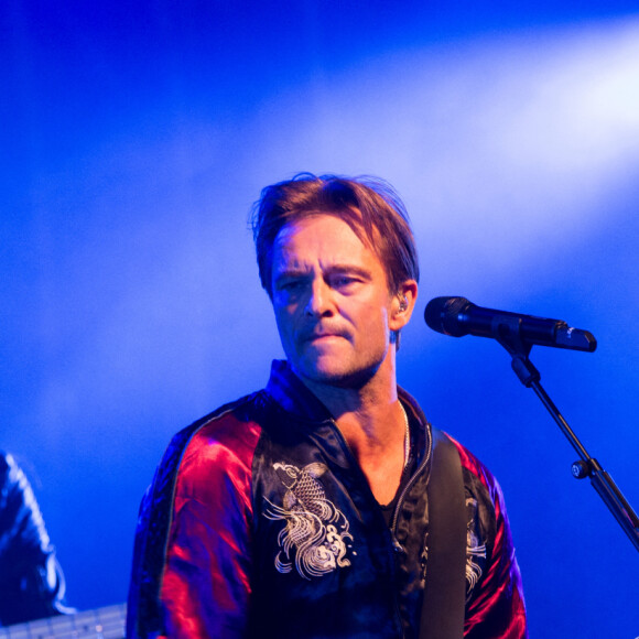 Exclusif - David Hallyday rend hommage à son père Johnny Hallyday, lors d'un concert aux fêtes de Wallonie à Andenne en Belgique le 23 septembre 2018. David Hallyday a interprété deux chansons de Johnny : " J'ai oublié de vivre " et " Sang Pour sang ". David a notamment dit aimer profondément son public belge et s'y sentir très proche avec son petit peu de sang belge! Il a évoqué devant son public, ses derniers mois très douloureux en disant : " comme vous le savez " j'ai eu une année très difficile mais il y a un homme que j'aime profondément et j'ai besoin de lui rendre un hommage ce soir ". David Hallyday a terminé son concert avec une dernière chanson écrite pour son père Johnny en disant qu'il l'a écrite avec ses tripes lorsqu'il s'est réveillé en pleine nuit un soir.