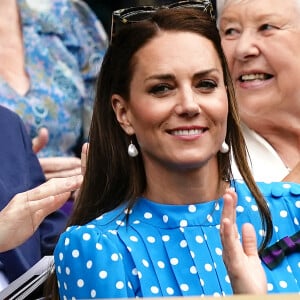 La Duchesse de Cambridge dans la tribune royale du tournoi 2022 de Wimbledon au All England Lawn Tennis and Croquet Club, Wimbledon. @ Aaron Chown/PA Wire.