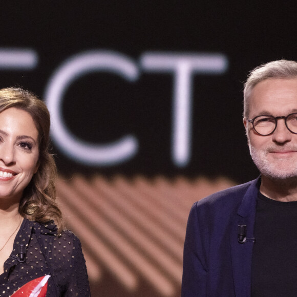 Exclusif - Léa Salamé, Laurent Ruquier sur le plateau de l'émission OEED (On Est En Direct) présentée par L.Salamé et L.Ruquier à Paris, France, le 19 mars 2022. © Jack Tribeca/Bestimage