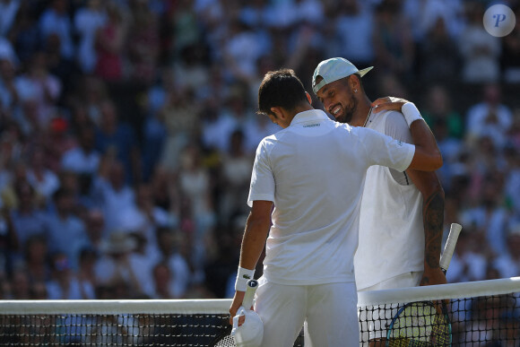 Finale du tournoi de Wimbledon "Novak Djokovic - Nick Kyrgios (4/6 - 6/3 - 6/4 - 7/6)", le 10 juillet 2022.
