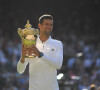 Novak Djokovic remporte la finale simple messieurs lors du tournoi de tennis de Wimbledon au All England Lawn Tennis and Croquet Club à Londres. © Antoine Couvercelle / Panoramic / Bestimage