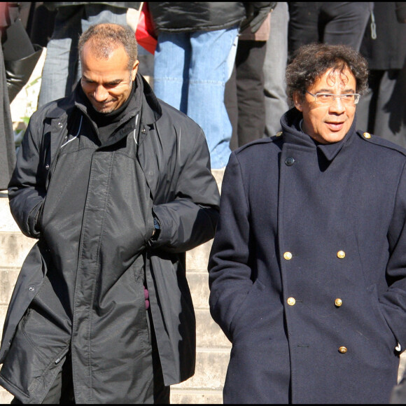 Pascal légitimus et Laurent Voulzy - Obsèques d'Henri Salvador à l'Église de la Madeleine à Paris.